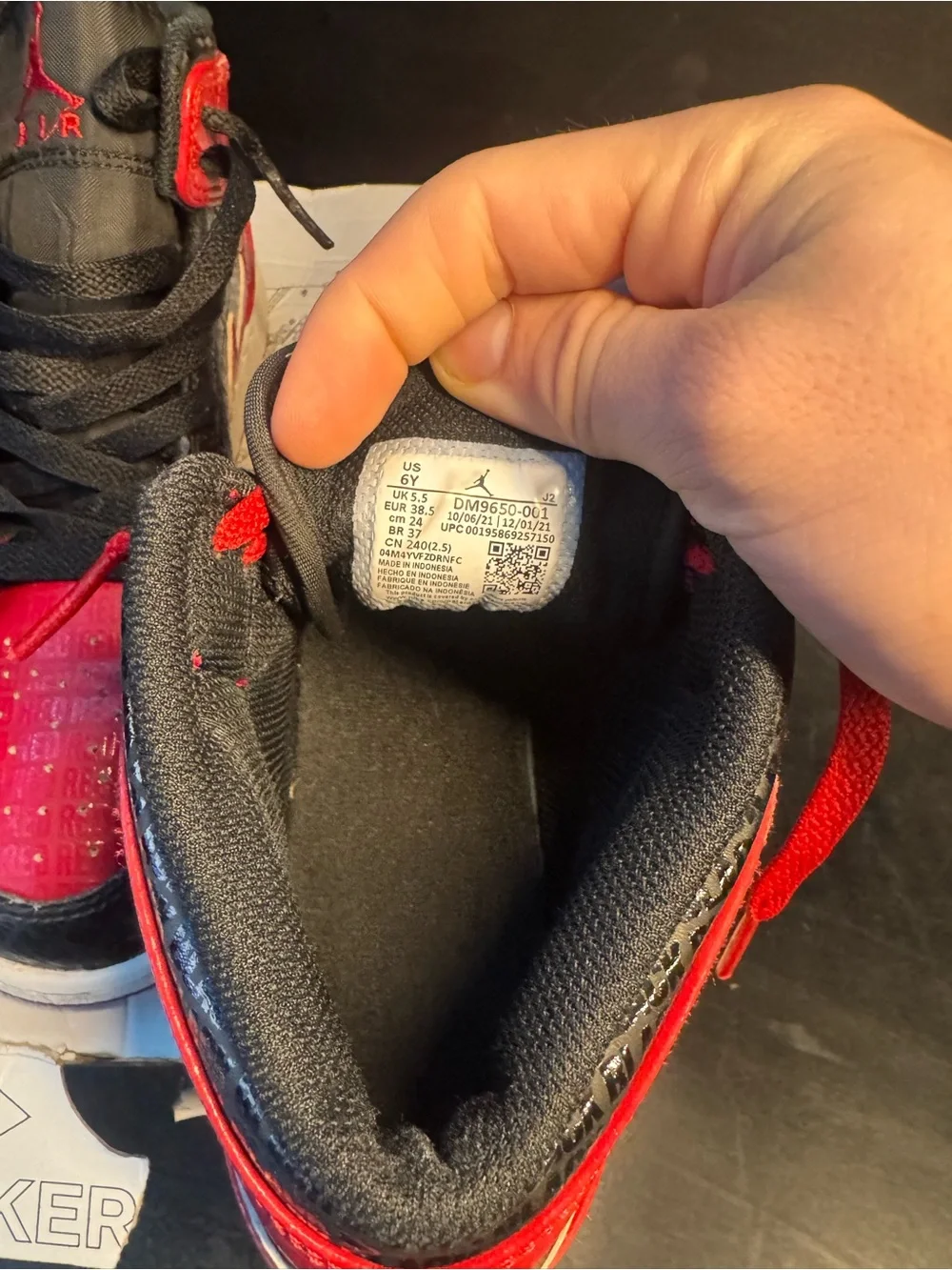 Jordan StyleHigh-Top Sneakers in Black & Red